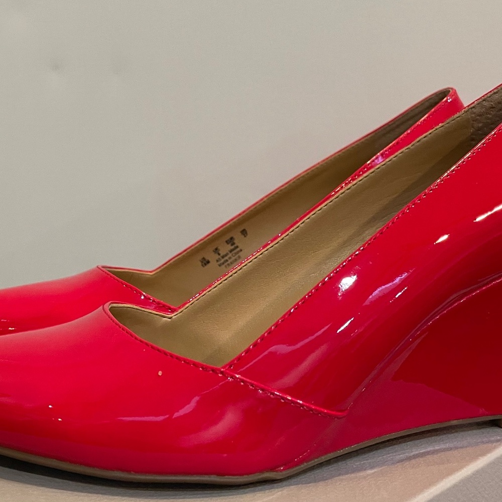 Red Patent Leather Wedges